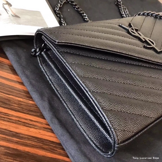 Tony Luxuries CASSANDRE CHAIN YSL MATELASSÉ WALLET 0808